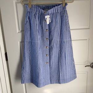 Madewell paper bag button front midi-skirt